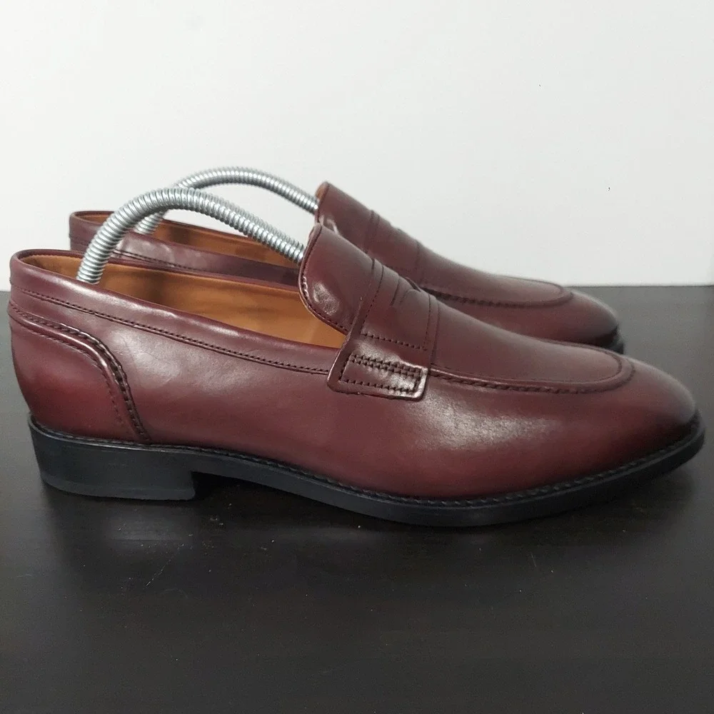 Allen Edmonds Eli Loafer Mens 8.5 D Burgundy Leather Penny Loafers 5940